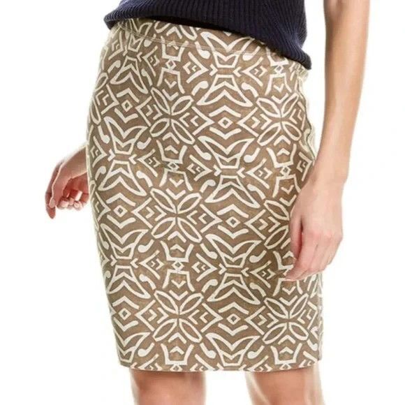 J McLaughlin Halle Reversible Skirt Navy Khaki Hilltop Nile Women Size XL - Picture 2 of 12
